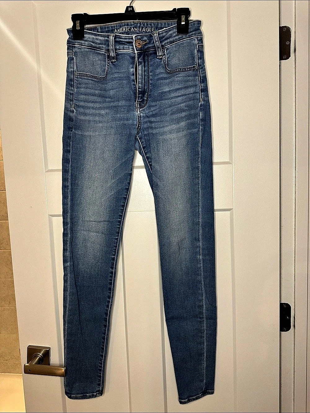 American Eagle Hi-Rise Jegging Blue Hi-Rise Jeggings Waist 6 Long
